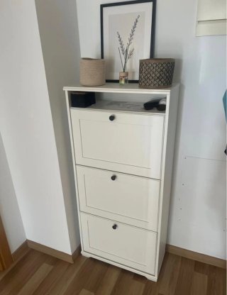 Zapatero Blanco de Madera