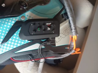 Casco de Moto Turquesa con Intercomunicador