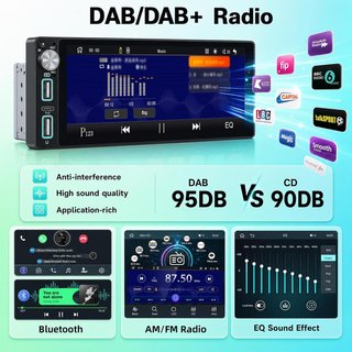 Radio Coche 1 DIN DAB+ Inalámbrico