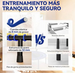 Cama elástica fitness azul y negra