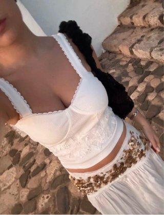Falda con abalorios zara