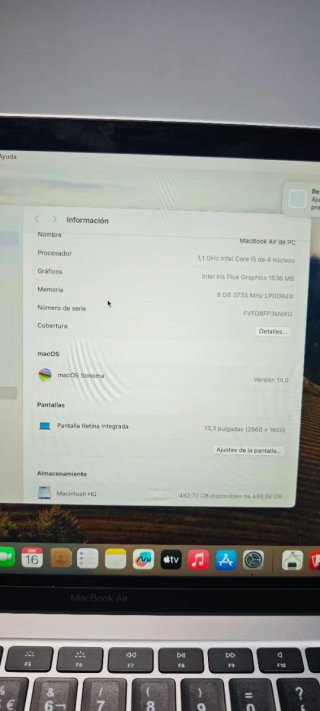 MacBook Air(9.1) 13" i5 8GB 512GB  batería nueva
