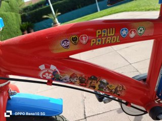Bicicleta Infantil Paw Patrol 16 pulgadas
