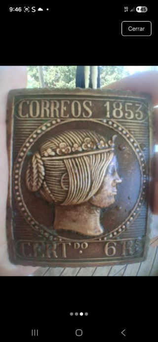 Sello de Bronce Isabel II 1853
