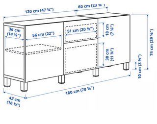 Mueble salón BESTÅ IKEA 180x40x74