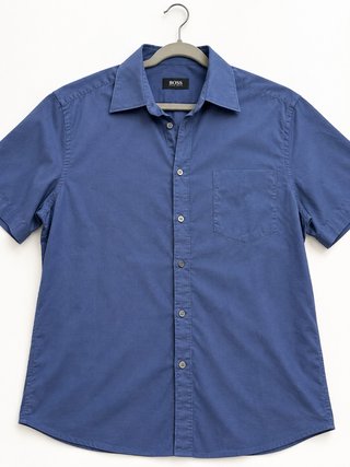Camisa Hugo Boss Azul Manga Corta Talla XXL