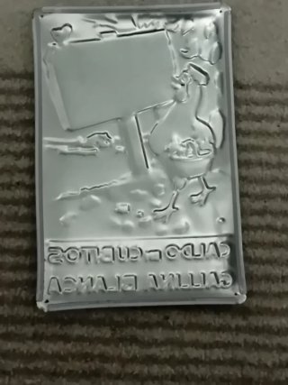 Chapa de Hojalata Gallina Blanca