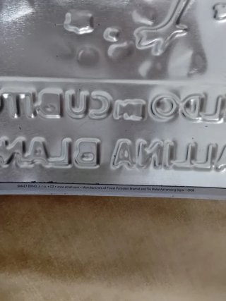 Chapa de Hojalata Gallina Blanca