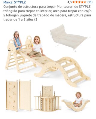 Arco madera Montessori con espaldera