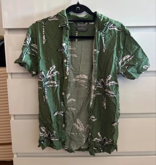 Camisa Hawaiana hombre verde XS
