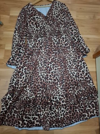 Vestido Largo Estampado Leopardo