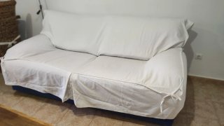 SOFÁ CAMA 3 PLAZAS AZUL – MUY CUIDADO