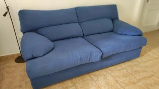 SOFÁ CAMA 3 PLAZAS AZUL – MUY CUIDADO