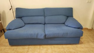 SOFÁ CAMA 3 PLAZAS AZUL – MUY CUIDADO