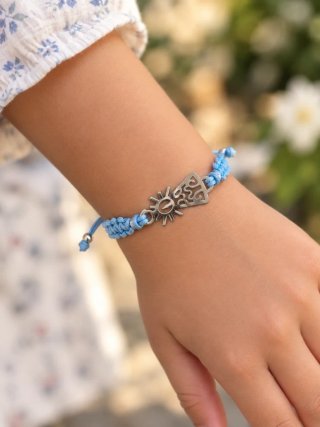 Pulsera Virgen del Pilar niña celeste