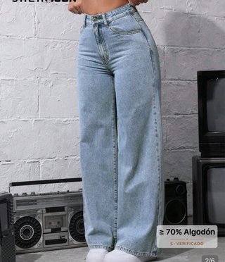 Pantalón vaquero ancho mujer