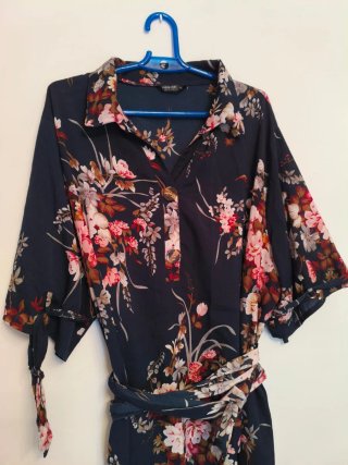 Vestido Floral Bicolor para mujer