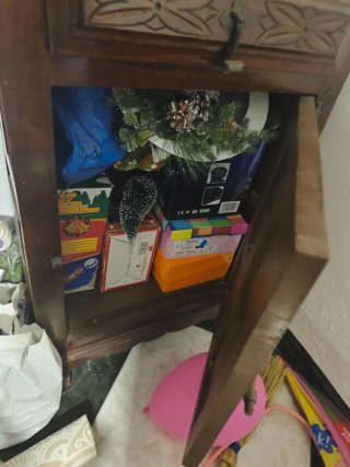 Mueble recibidor con espejo madera antigua
