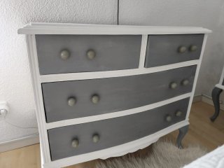 Mesitas de noche vintage blanco y gris