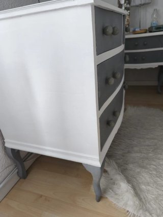 Mesitas de noche vintage blanco y gris
