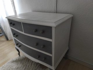 Mesitas de noche vintage blanco y gris