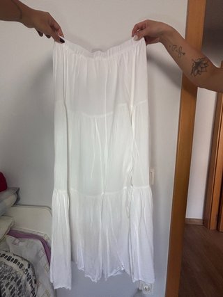 Falda Maxi Blanca Stradivarius