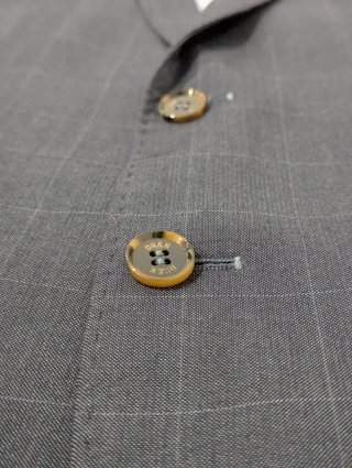 Traje con chaleco Azul cuadros Talla 46 - Un uso