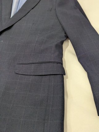 Traje con chaleco Azul cuadros Talla 46 - Un uso