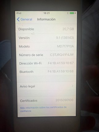 iPod Touch 5ª Gen 32GB Plata