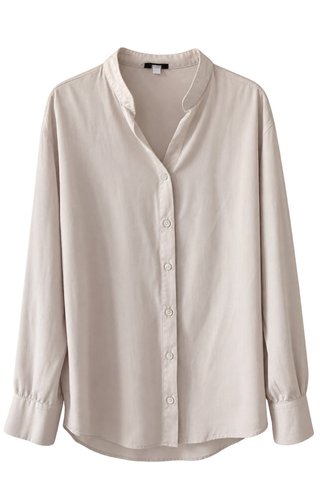 Camisa Beige de Manga Larga