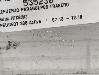 Peugeot 9677366080 refuerzo paragolpes 308 535230