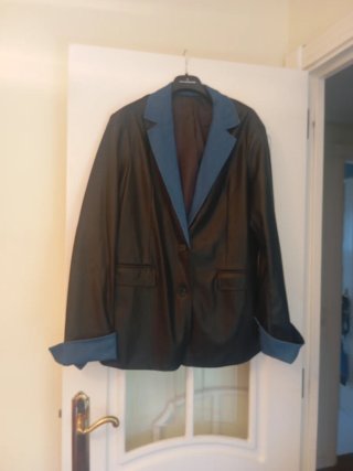 Oferta Chaqueta de Polipiel Negra y Vaquero