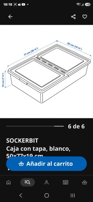 2 Cajas con tapa Ikea SOCKERBIT 50x77x19 cm
