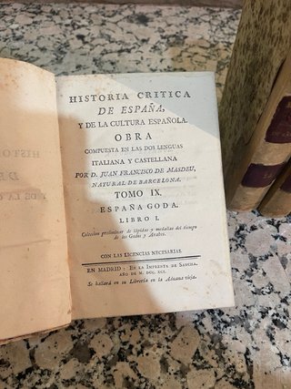 MASDEU: HISTORIA CRITICA DE ESPAÑA Y DE LA CULTURA