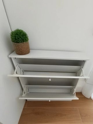 Zapatero Blanco de Madera