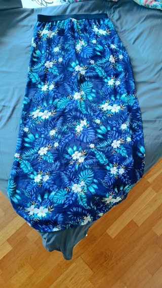Falda larga estampada tropical