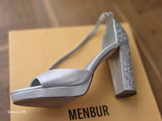 Tacones Menbur Plataforma Brillantes Talla 38