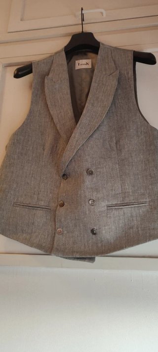 Traje chaquet gris a rayas