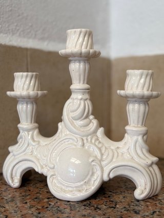 Conjunto Decorativo de Cerámica Blanca