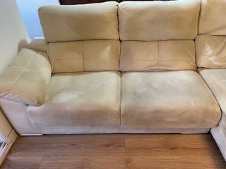 Sofá chaise longue beige