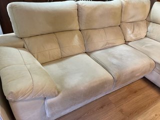 Sofá chaise longue beige
