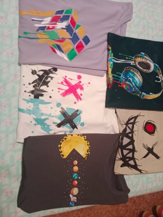 Lote de 5 Camisetas Manga Corta Estampadas