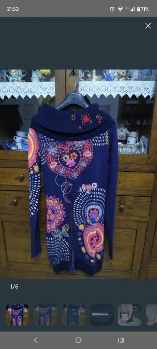 Vestito lungo blu con stampa cuore