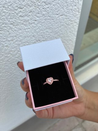 Anillo Pandora Corazón Rosa Oro