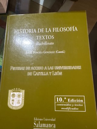 Historia de la filosofía textos, Bachillerato