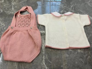 Pelele rosa punto + jersey