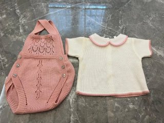Pelele rosa punto + jersey