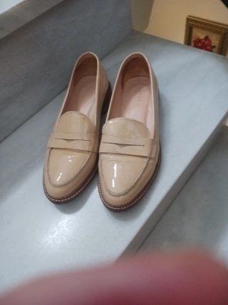 Mocasines beige mujer