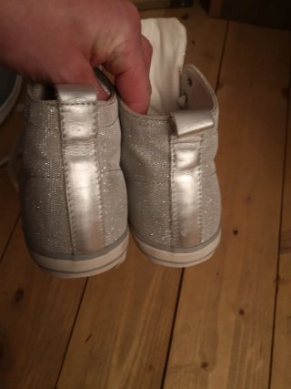Sneakers Guess Glitter Argento e Bianco