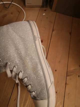 Sneakers Guess Glitter Argento e Bianco